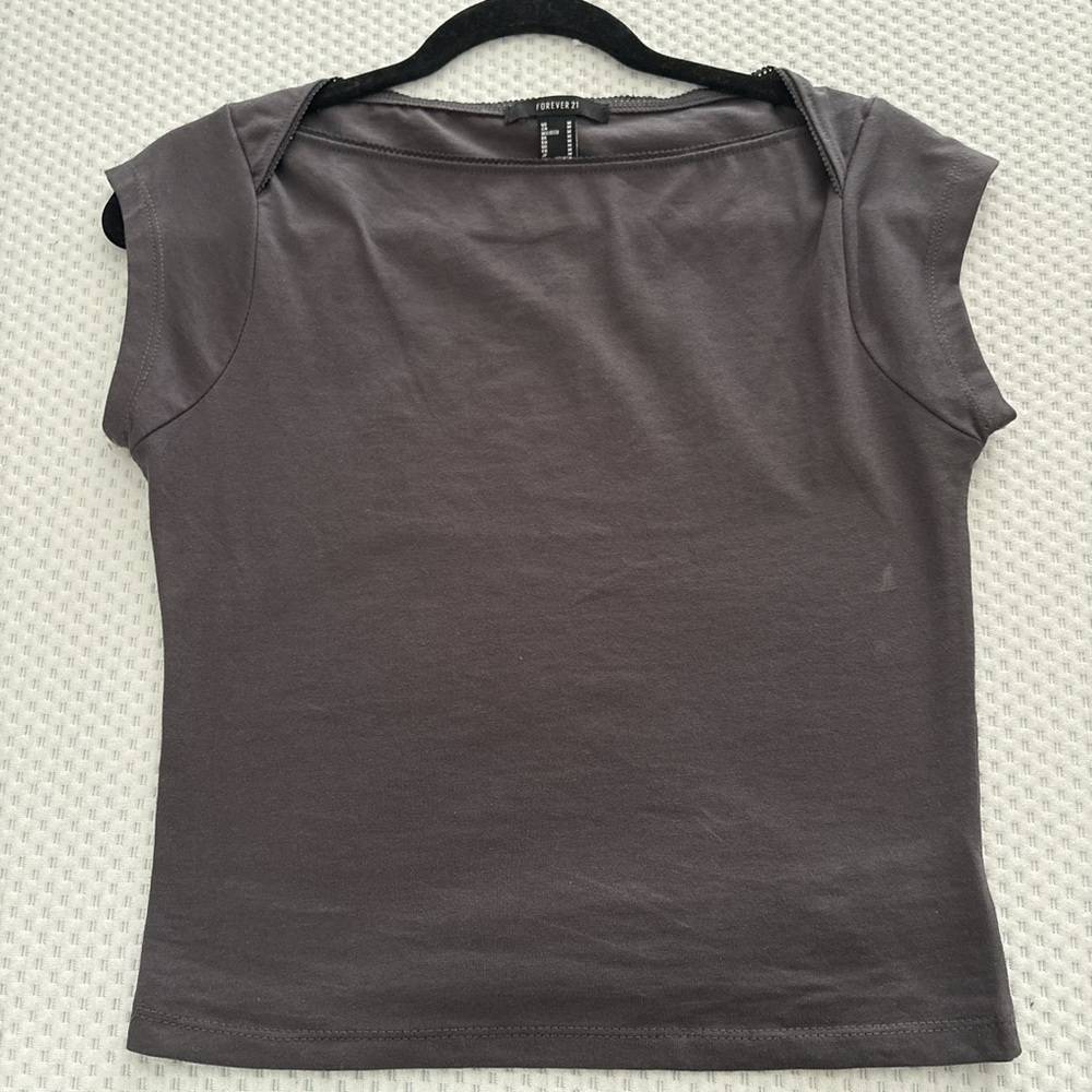Forever 21 Charcoal Short Sleeve Top